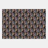 Feuille De Papier Cadeau SLP Voix Pathologiste Motif rétro (Devant)