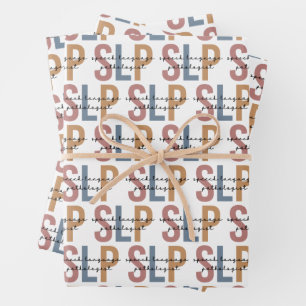 Feuille De Papier Cadeau SLP Voix Pathologiste Motif rétro