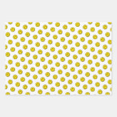 Feuille De Papier Cadeau Smile Face Emojis Joyeux Polka Jaune Point Amusant (Devant)