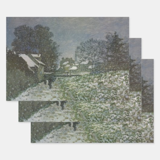 Feuille De Papier Cadeau Snow at Argenteuil par Claude Monet (Lot)