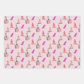 Feuille De Papier Cadeau Snowboard rose pâle (Devant 3)