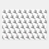 Feuille De Papier Cadeau Snowboardeur en Camouflage Grey (Devant 3)