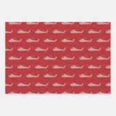 Feuille De Papier Cadeau Snowflake Helicopters - Red (Devant)