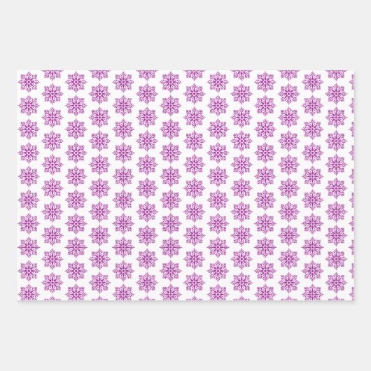 Feuille De Papier Cadeau Snowflake Plaid Pattern Pink Holiday (Devant)