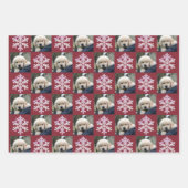 Feuille De Papier Cadeau Snowflake rose Opal Noël 2 Typographie photo (Devant)