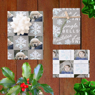 Feuille De Papier Cadeau Snowflake White Opal Christmas 2 Typographie
