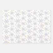 Feuille De Papier Cadeau Snowflakes - bleu nuit, blanc, gris argent (Devant 2)