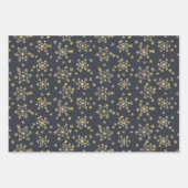 Feuille De Papier Cadeau Snowflakes - bleu nuit, blanc, gris argent (Devant)