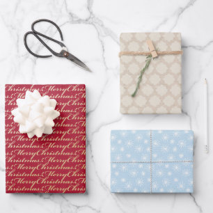 Feuille De Papier Cadeau Snowflakes Custom Holiday Joyeux Noël