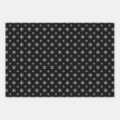 Feuille De Papier Cadeau Snowflakes de Black and White Merry (Devant 3)