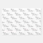 Feuille De Papier Cadeau Snowflakes de Black and White Merry (Devant)