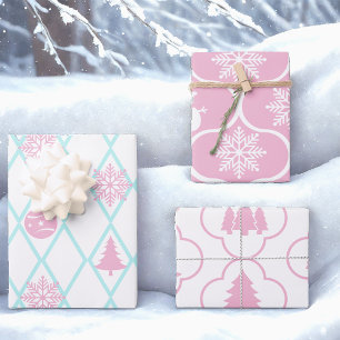 Feuille De Papier Cadeau Snowflakes et Snowbirds