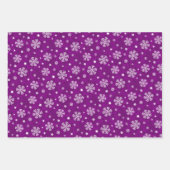 Feuille De Papier Cadeau Snowflakes Motif sur Purple (Devant 2)