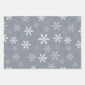 Feuille De Papier Cadeau Snowflakes Noël set 3 (Devant 3)