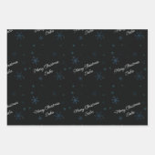 Feuille De Papier Cadeau Snowflakes personnalisés Joyeux Noël Nom (Devant 2)