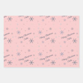 Feuille De Papier Cadeau Snowflakes personnalisés Joyeux Noël Nom (Devant)