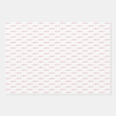 Feuille De Papier Cadeau Snowflakes rose et Script de vacances en blanc (Devant)