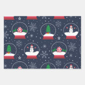 Feuille De Papier Cadeau Snowglobe avec Noël Snowman (Devant 2)