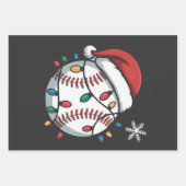 Feuille De Papier Cadeau Snowman Baseball Noël Père Noël Baseball Sport (Devant)