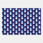 Feuille De Papier Cadeau Snowman bleu dans Flurry (Devant)
