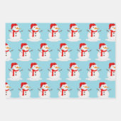 Feuille De Papier Cadeau Snowman Blue Sky Wonderland  (Devant 3)