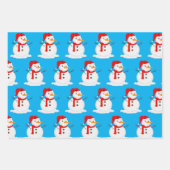 Feuille De Papier Cadeau Snowman Blue Sky Wonderland  (Devant 2)