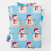 Feuille De Papier Cadeau Snowman Blue Sky Wonderland  (En situation)