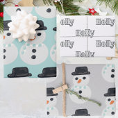 Feuille De Papier Cadeau Snowman Christmas 
