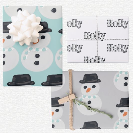Feuille De Papier Cadeau Snowman Christmas 
