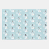 Feuille De Papier Cadeau Snowman et Snowflakes Noël mignon (Devant 3)