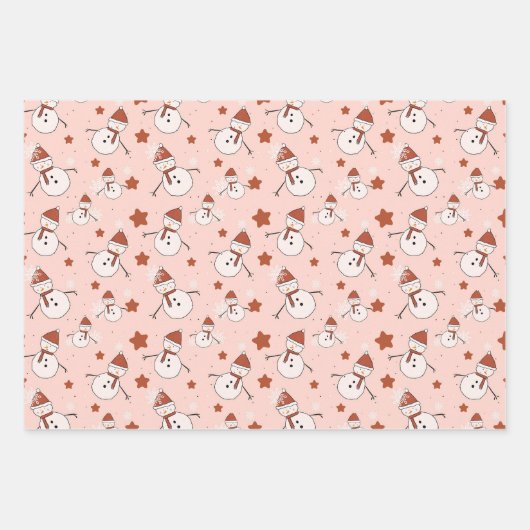 Feuille De Papier Cadeau Snowman Holiday Wrapping Paper (Devant)