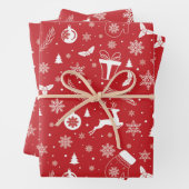 Feuille De Papier Cadeau Snowman Mitton Snowflake cadeau de Noël (En situation)