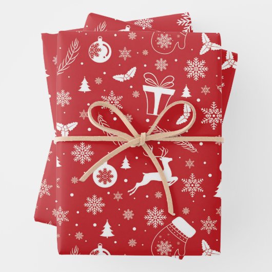 Feuille De Papier Cadeau Snowman Mitton Snowflake cadeau de Noël (En situation)