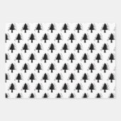 Feuille De Papier Cadeau Snowman Motif Curly Trees Neutres Noël (Devant 3)