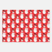 Feuille De Papier Cadeau Snowman rose et gris (Devant 3)