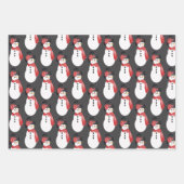 Feuille De Papier Cadeau Snowman rose et gris (Devant 2)