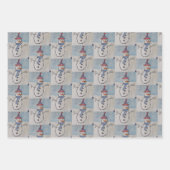 Feuille De Papier Cadeau Snowman & sapin de Noël (Devant 3)