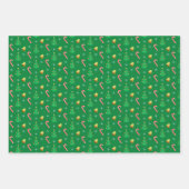 Feuille De Papier Cadeau Snowman, sapin de Noël, cloches et flocons de neig (Devant 2)