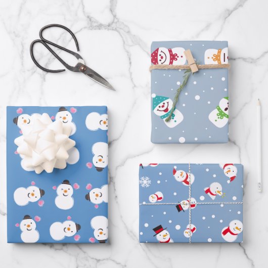 Feuille De Papier Cadeau Snowman Winter Wonderland (Recto)