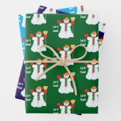 Feuille De Papier Cadeau Snowman With Text Wrapping Paper Sheets (En situation)