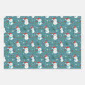 Feuille De Papier Cadeau Snowmen Berries Snowflics Noël (Devant 3)
