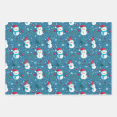Feuille De Papier Cadeau Snowmen Berries Snowflics Noël (Devant 2)