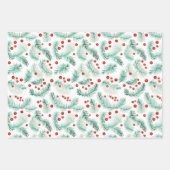 Feuille De Papier Cadeau Snowmen et Christmas Holly (Devant 3)