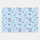 Feuille De Papier Cadeau Snowmen Joueurs Pine Trees Snowflakes Noël (Devant 2)