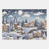 Feuille De Papier Cadeau Snowy Gingerbread Village Christmas (Devant 2)