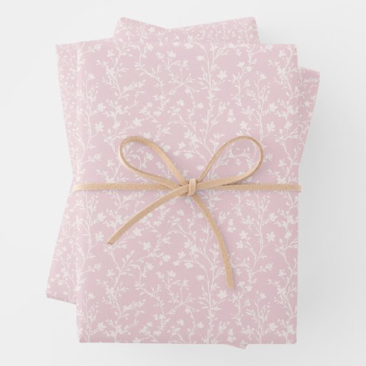 Feuille De Papier Cadeau Soft Meadow Neutral - Rose Pâle (En situation)