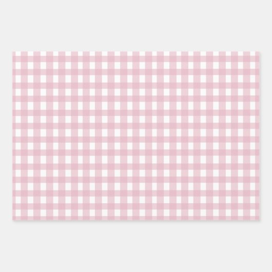 Feuille De Papier Cadeau Soft Pink Gingham Wrapping Paper (Devant 3)