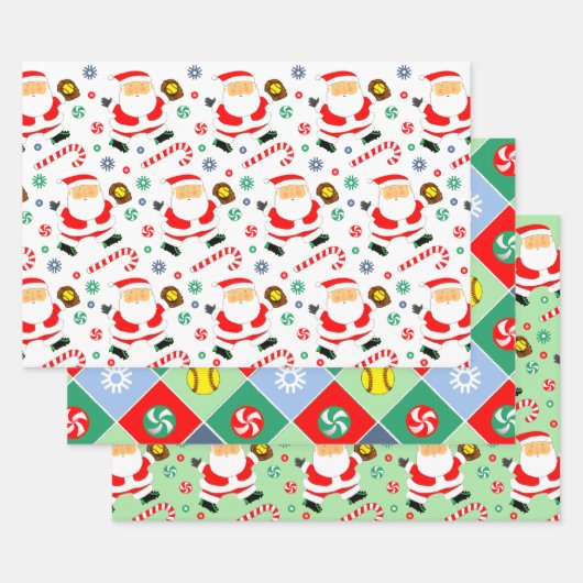 Feuille De Papier Cadeau Softball Holiday Gift Wrapping Paper (Lot)