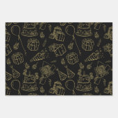 Feuille De Papier Cadeau Soignée Black and Gold Party (Devant 3)