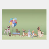 Feuille De Papier Cadeau Soirée à thème de chien Joyeux anniversaire (Devant 3)